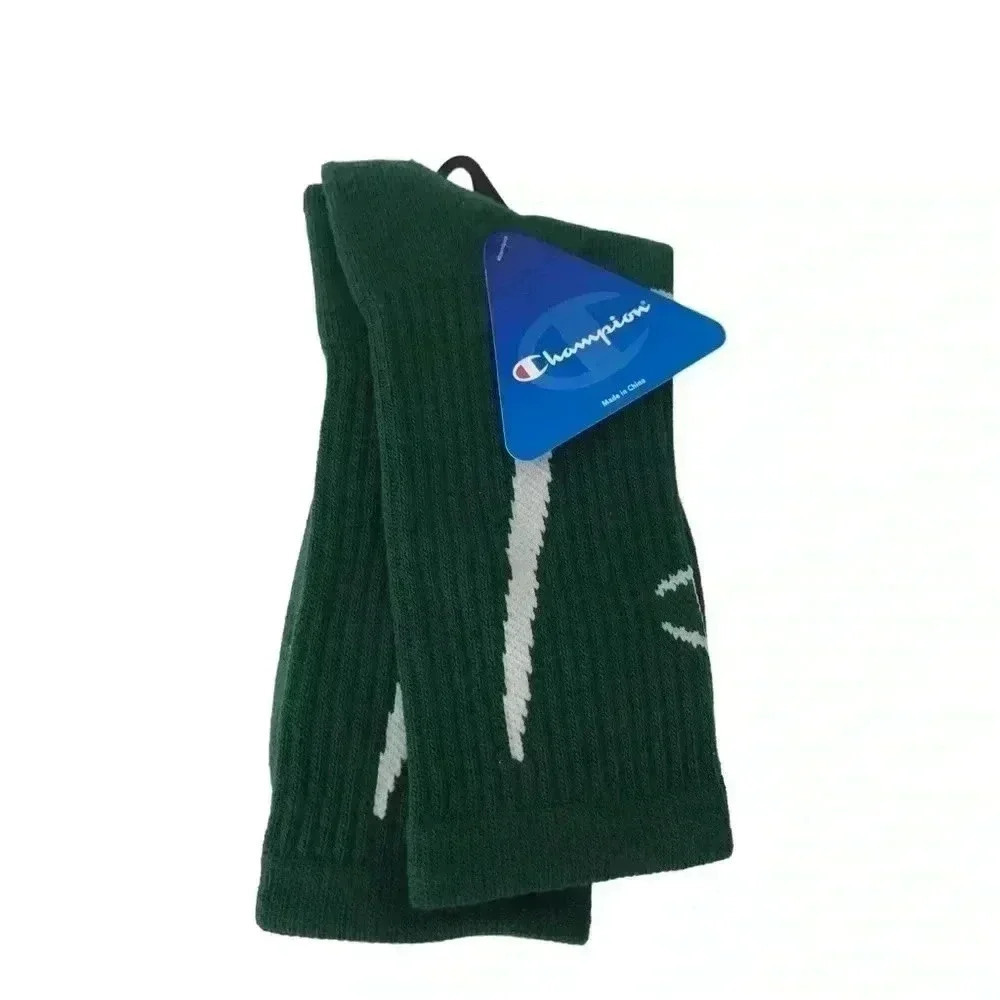 CHAMPION SOCKS WOMENS S/M FITS 6-10 ATHLETIC ALL-SPORT CREW DARK GREEN - Picture 2 of 7